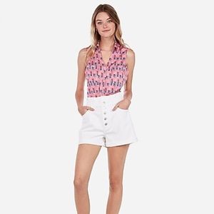Express Slim Fit Popsicle Print Sleeveless Shirt